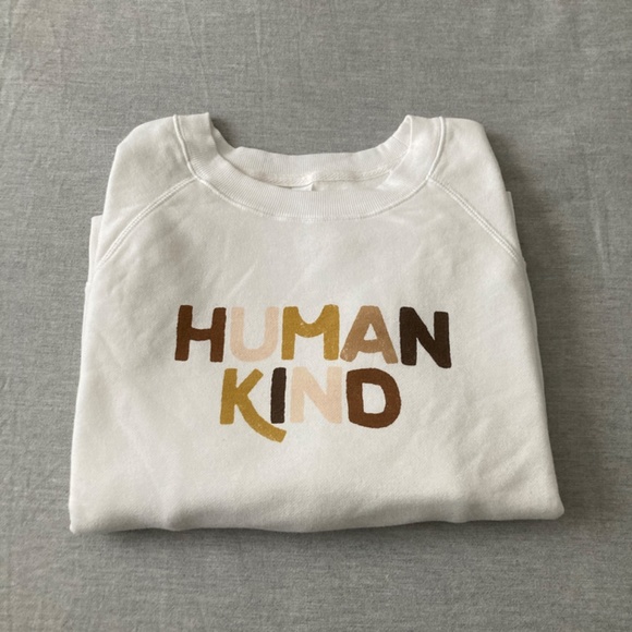 Like new Old Navy Vintage Fleece Graphic Crewneck Sweatshirt “Human Kind” - L - Picture 2 of 7